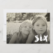 Invitation 6e anniversaire garçons filles nombre six superpos (Devant)