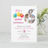 Invitation 6e anniversaire photo collage numéro 6 Fille (Debout devant)