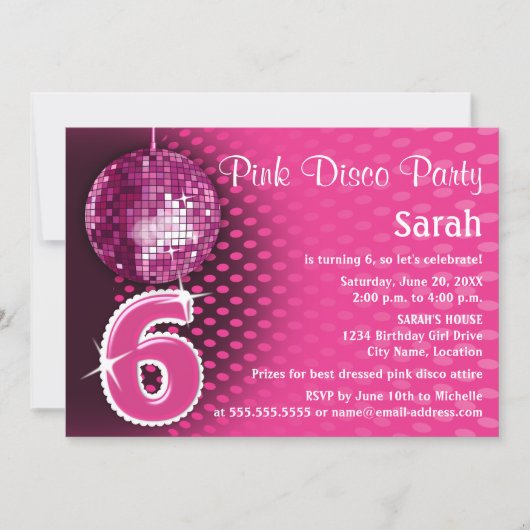Invitation 6e fête de disco anniversaire (Devant)