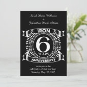 Invitation 6ème anniversaire de mariage blason en détresse (Debout devant)