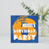 Invitation 6ème Fête d'anniversaire conception grunge de 6 (Debout devant)