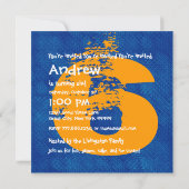 Invitation 6ème Fête d'anniversaire conception grunge de 6 (Dos)