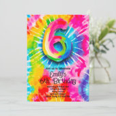 Invitation 6th Tie Dye Birthday (Debout devant)