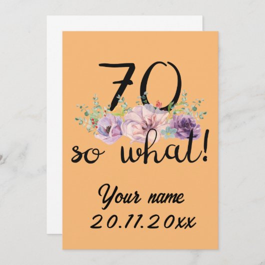 Invitation 70 Alors Quoi - Drôle 70e anniversaire (Devant / Derrière)