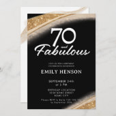 Invitation 70 and Fabulous Black Gold Birthday (Devant / Derrière)