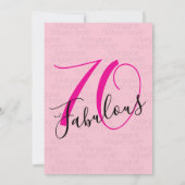 Invitation 70 and Fabulous Blush Pink Black 70th Birthday (Dos)
