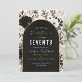 Invitation 70 ans Anniversaire Fleur de champ Noir (Debout devant)