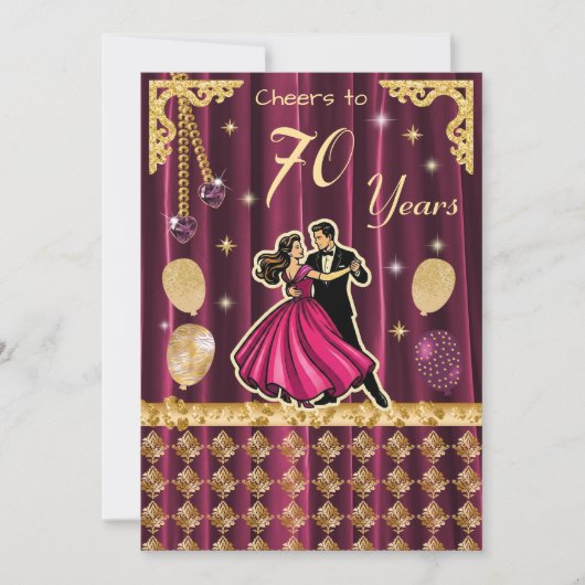 Invitation 70 ans avec couples de danseurs (Devant)