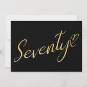 Invitation 70 ans Black Gold 70th Birthday Photo (Dos)