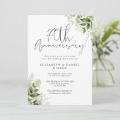 Invitation 70 ans de mariage verdure florale (Debout devant)