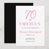 Invitation 70 ans et Fabuleux 70e anniversaire (Devant / Derrière)