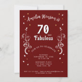 Invitation 70 ans et feuillage fabuleux 70e anniversaire (Devant)