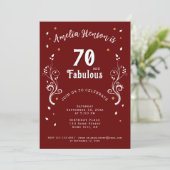 Invitation 70 ans et feuillage fabuleux 70e anniversaire (Debout devant)