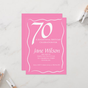 Invitation 70 ans et Sensationnel Anniversaire Rose