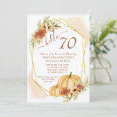 Invitation 70 ans Fête d'automne aquarelle rustiqu (Debout devant)