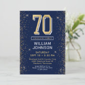 Invitation 70 ans Navy Bleu Moderne (Debout devant)