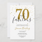 Invitation 70 et fabuleux Elegant Gold et Black Anniversaire (Devant)