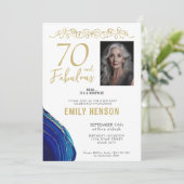 Invitation 70 et fabuleux ornement d'or 70e anniversaire Phot (Debout devant)