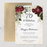70 et Fabulous Glam Rose Floral fête d'anniversair