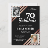 Invitation 70 et Fabulous Gold Rose 2 Photo Anniversaire (Devant)