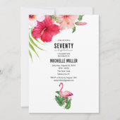 Invitation 70 et Fabulous Pink Flamant rose 70e fête d'annive (Devant)