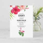 Invitation 70 et Fabulous Pink Flamant rose 70e fête d'annive (Debout devant)