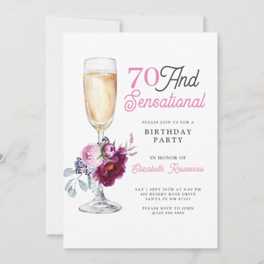 Invitation 70 Et Sensational Birthday Party (Devant)