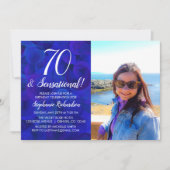 Invitation 70 et Sensational Royal Blue Photo fête d'annivers (Devant)