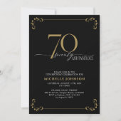 Invitation 70 & Fabuleux Black & Gold Calligraphy Anniversair (Devant)