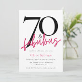 Invitation 70 & Fabuleux Fête d'anniversaire chic au script r (Debout devant)