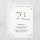 Invitation 70 & Fabuleux Noir Blanc & Or Anniversaire (Devant)