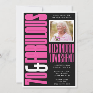 Invitation 70 & Fabuleux Rose Clair Noir 70e Anniversaire