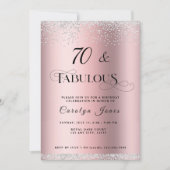 Invitation 70 Fabuleux Rose Parties scintillant or Diamond An (Devant)