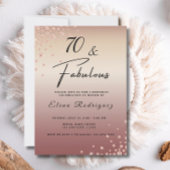 Invitation 70 Fabuleux Rose Parties scintillant or Diamond An