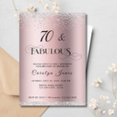 Invitation 70 Fabuleux Rose Parties scintillant or Diamond An