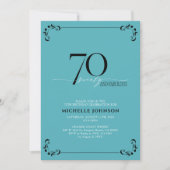 Invitation 70 & Fabuleux Turquoise Noir & Blanc Anniversaire (Devant)