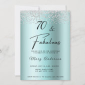 Invitation 70 Fabuleux Turquoise Parties scintillant Diamond  (Devant)