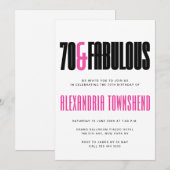 Invitation 70 & Fabulux Typographie Moderne Gras 70e Annivers (Devant / Derrière)