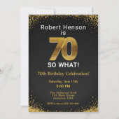 Invitation 70 So What! Black Gold 70th Birthday (Devant)