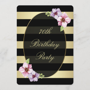 Invitation 70e année florale  Tirages aurifères noirs horizon