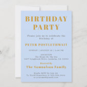 Invitation 70e anniversaire 1952 Blue Gold Elegant Chic (Dos)