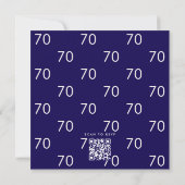 Invitation 70e anniversaire "70" motif moderne Nav (Dos)