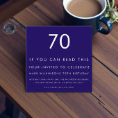 Invitation 70e anniversaire "70" motif moderne Nav