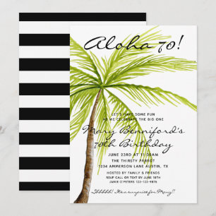 Invitation 70e anniversaire Adult Surprise Tropical Aloha Par