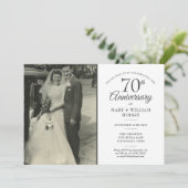 Invitation 70e Anniversaire Amour Coeur Confetti Mariage Phot (Debout devant)