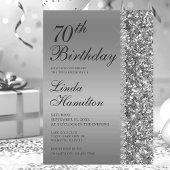 Invitation 70e anniversaire argent élégant