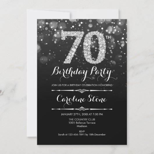 Invitation 70e anniversaire - Argent noir (Devant)
