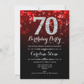 Invitation 70e anniversaire - Argent noir rouge (Devant)