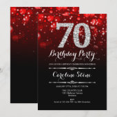 Invitation 70e anniversaire - Argent noir rouge (Devant / Derrière)