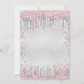 Invitation 70e anniversaire argent rose parties scintillant g (Dos)